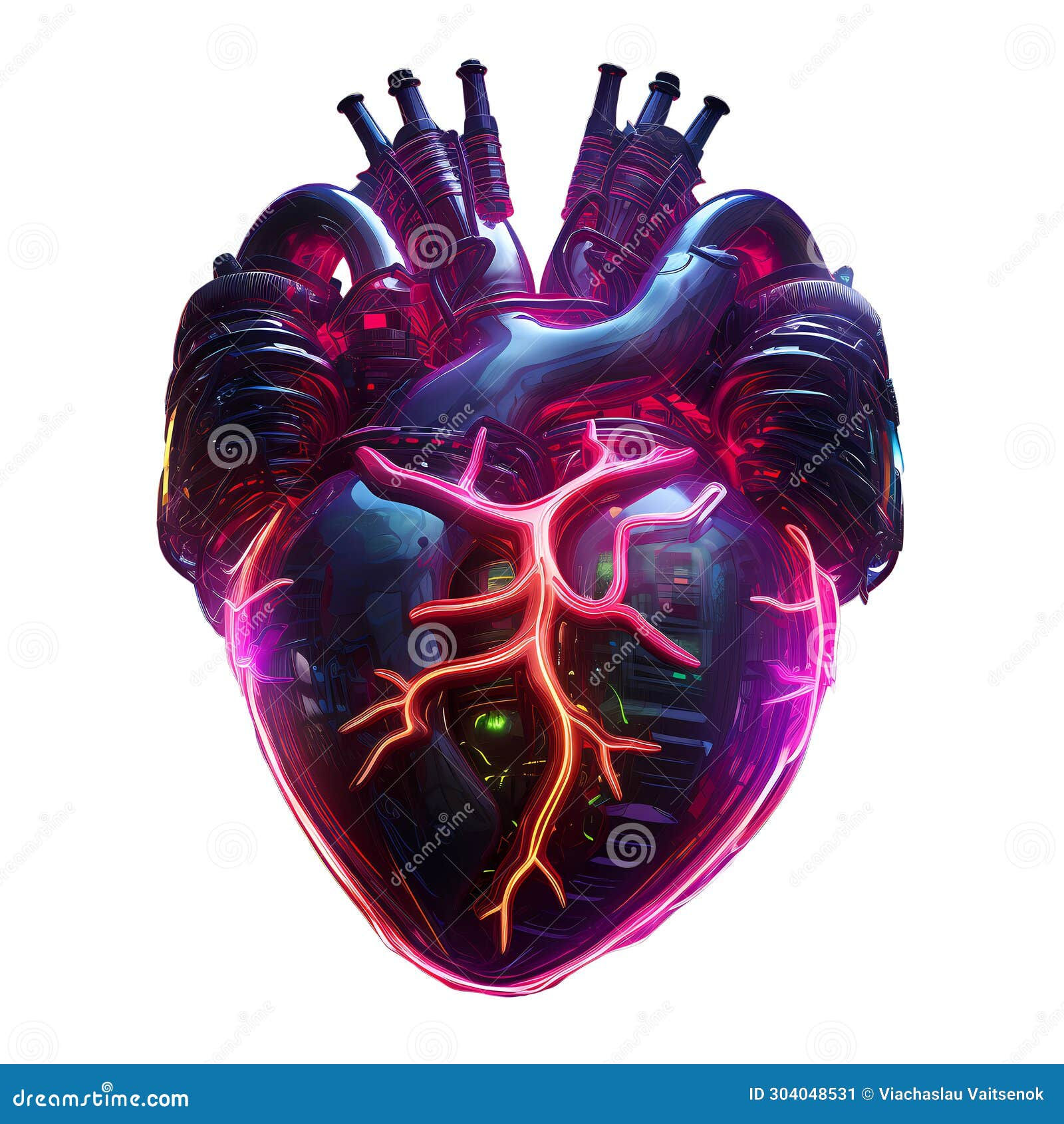 Wallpaper #SzuIb5cBSWmA-tzpLY-L28 Cyberpunk Retro Futuristic Heart with Neon Lights Stock Image