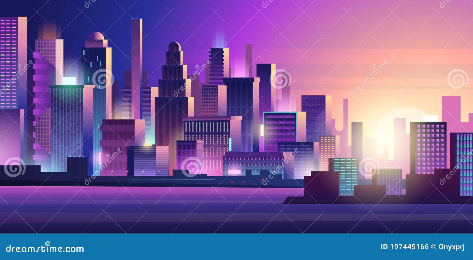 Wallpaper #gABY644BSdW8dNougBFN57 Cyberpunk City Neon Glow Lighting Urban Landscape Purple Colored Dark