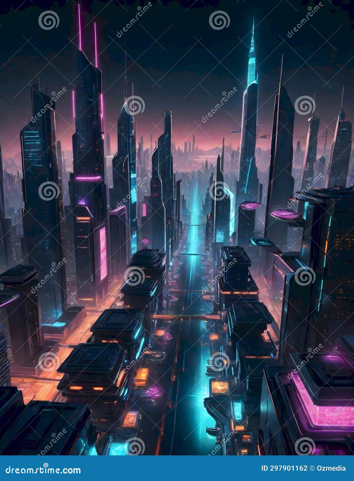 Wallpaper #F2ch7JIBSpphPi3-8lH9165 Cyberpunk Neon City Stock Illustration Illustration of Creative