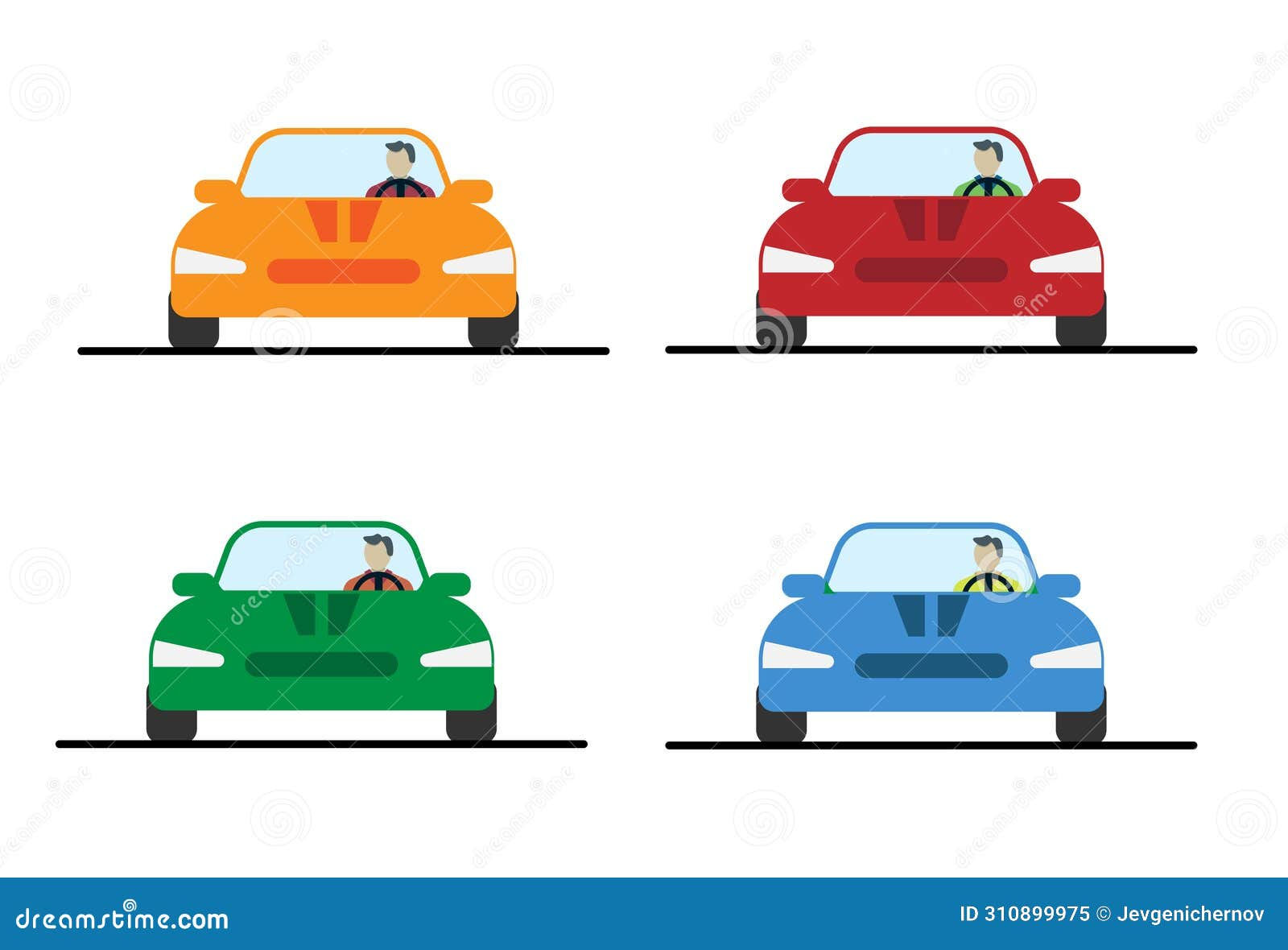 Wallpaper #tvBBfpcBi4JM6agGXB_z53 Cars Front View Different Colors Set Flat Style Stock Vector