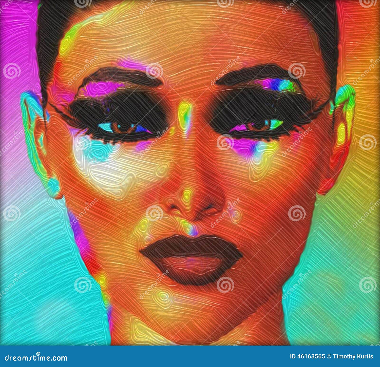 Wallpaper #QmdJ55IBSpphPi3-yTfe11 Close Up Face of 3D Digital Art Model Oil Paint Effect Stock