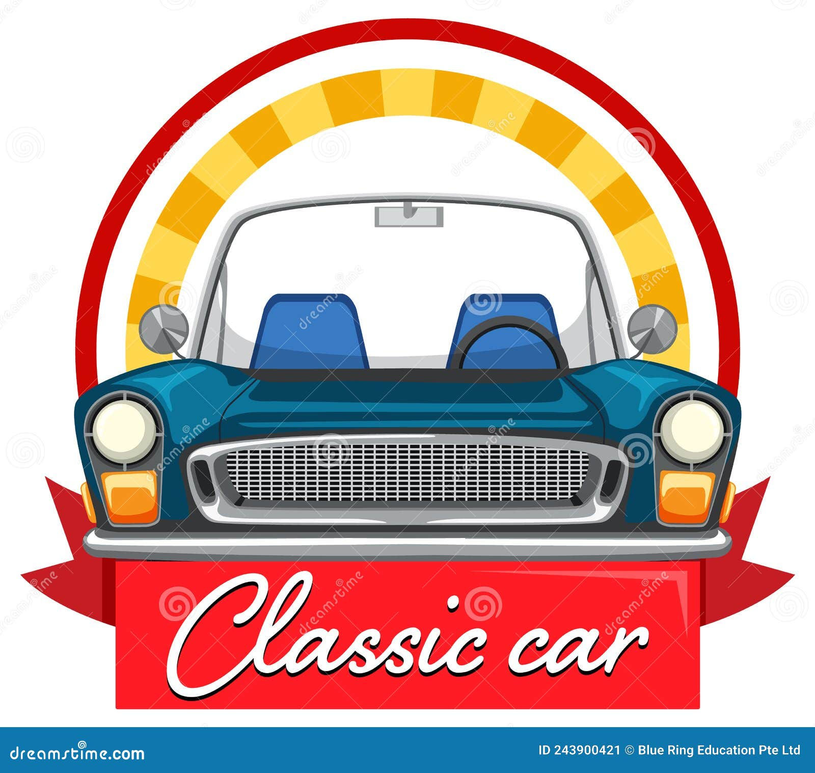 Wallpaper #QWd37pIBSpphPi3-ql0r91 The Classic Car Concept with Old Car Front View Stock Vector