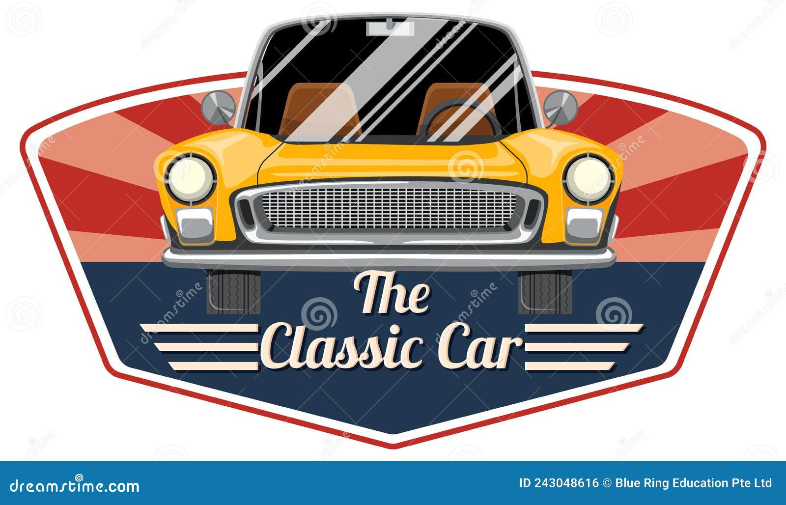 Wallpaper #QWd37pIBSpphPi3-ql0r139 The Classic Car Concept with Old Car Front View Stock Vector