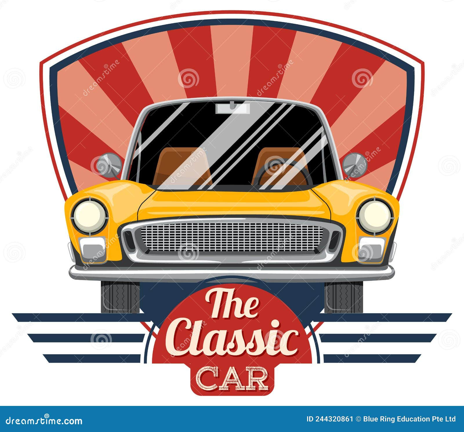 Wallpaper #QWd37pIBSpphPi3-ql0r158 The Classic Car Concept with Old Car Front View Stock Vector