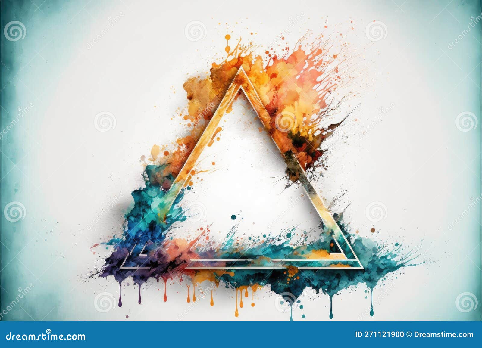 Wallpaper #6mcM8ZIBSpphPi3-jmn8121 Colorful Triangle Arts of Abstract Frame Concept of Watercolor Painting