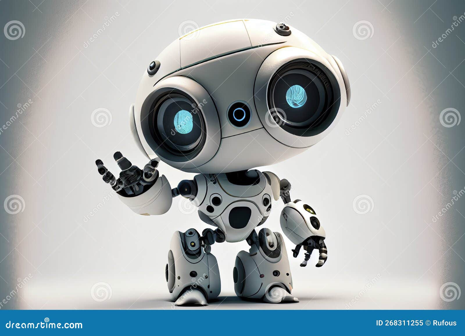 Wallpaper #vWdm9pIBSpphPi3-zYNc359 Cute Robot on a White Backdrop with a Pointing Hand and a Winking Eye