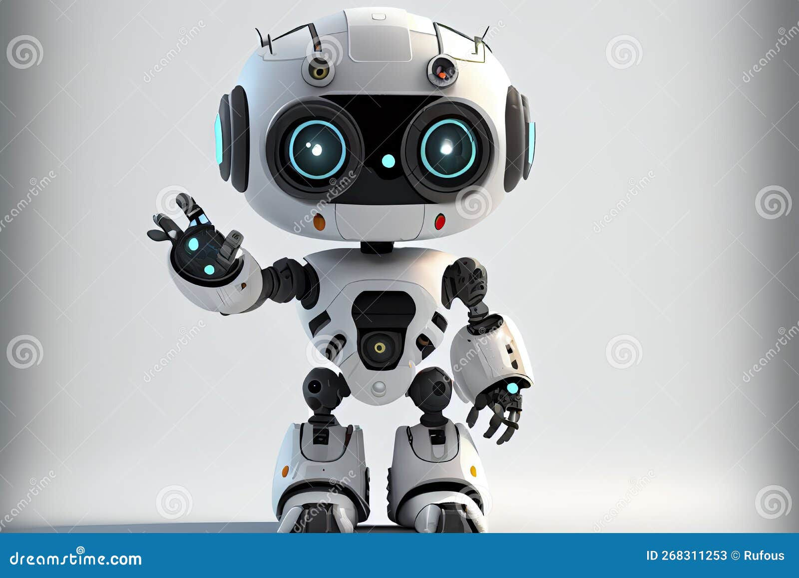 Wallpaper #vWdm9pIBSpphPi3-zYNc321 Cute Robot on a White Backdrop with a Pointing Hand and a Winking Eye