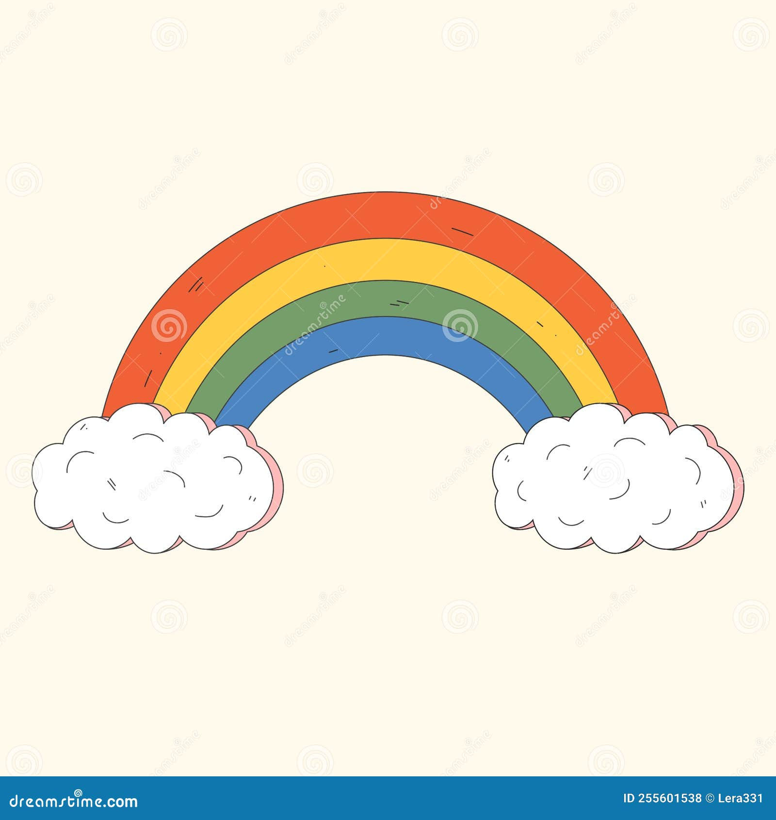 Wallpaper #_2eP9ZIBSpphPi3-1n_c269 Cute Rainbow with Clouds Vector Illustration Stock Vector