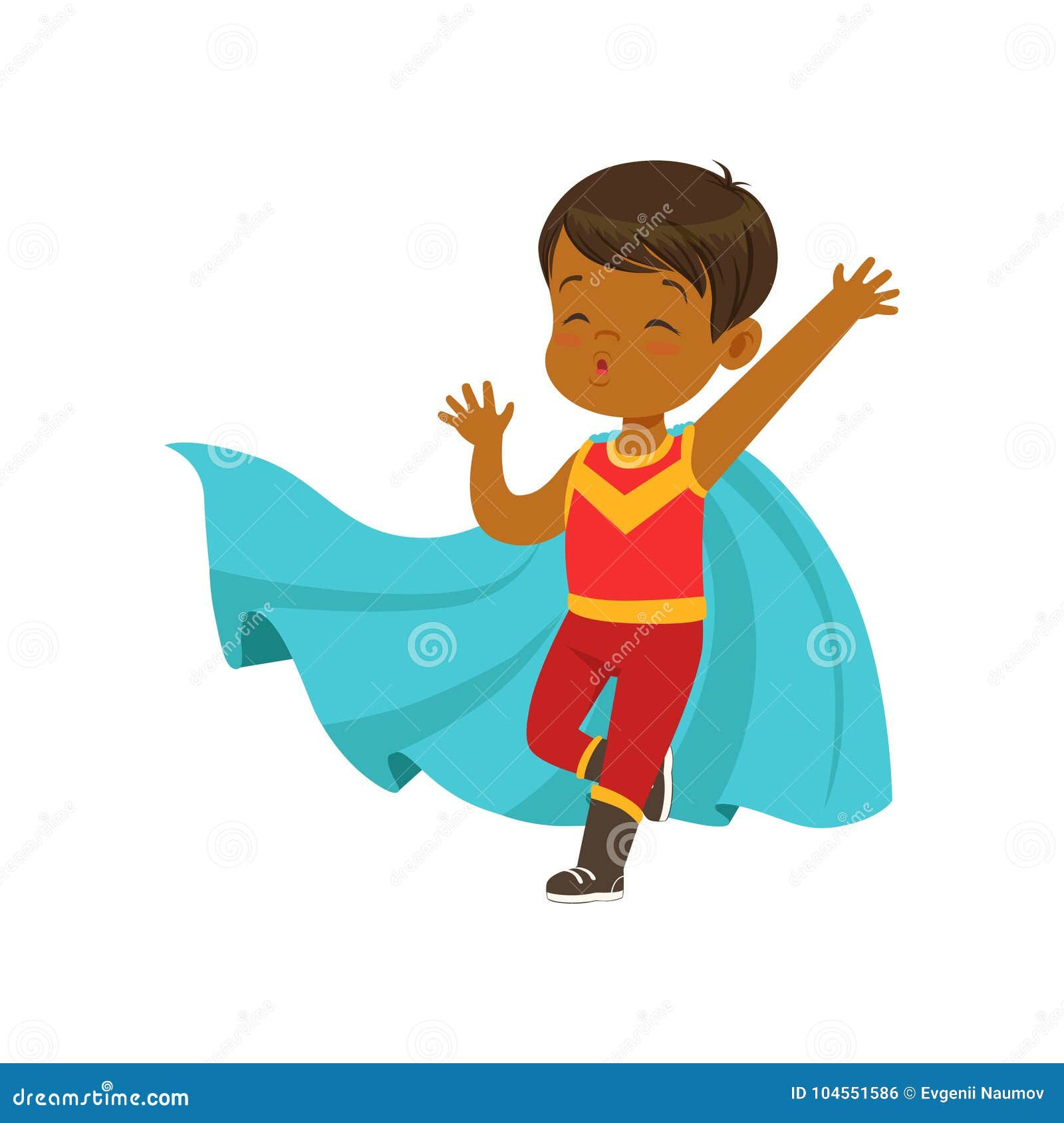 Wallpaper #m2fSBJMBSpphPi3-n7nR277 Comic Brave Kid in Superhero Red Costume with Mask and Blue Cape