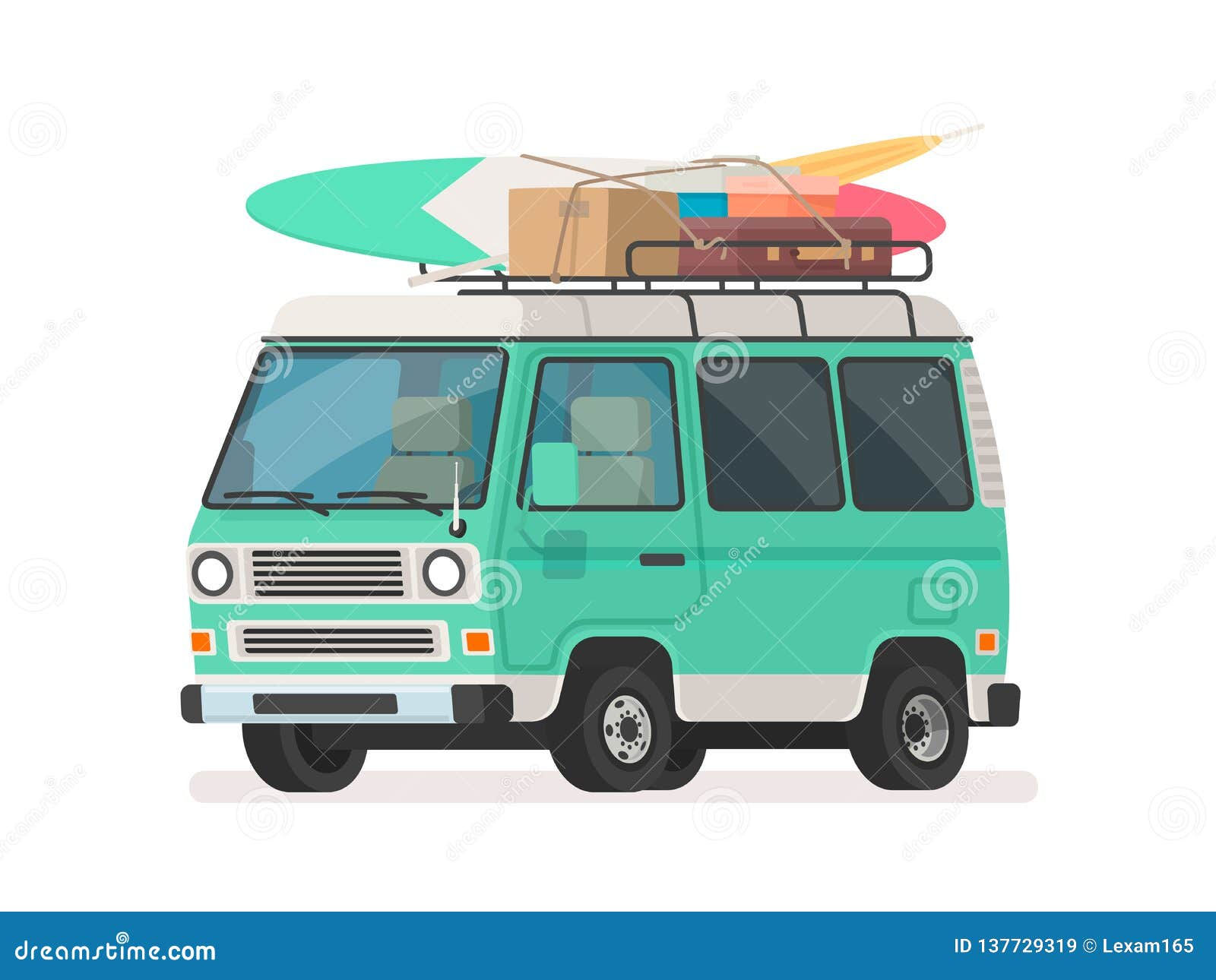 Wallpaper #5_8FapMB3lSXT3zUC-WN179 Camper Trip Van Tourist Minivan with Luggage Stock Illustration