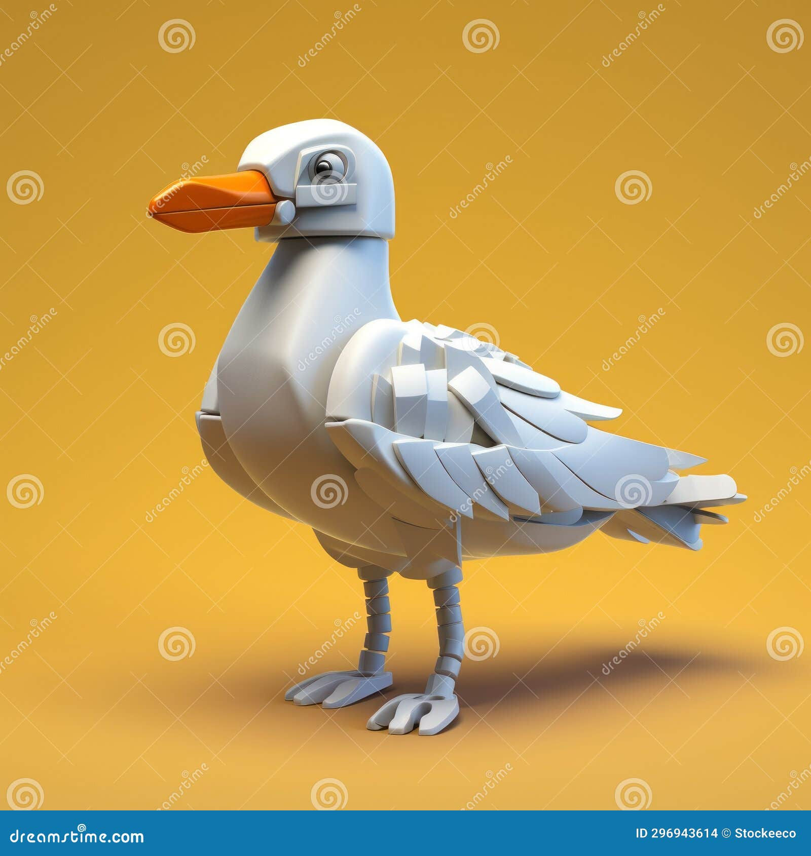 Wallpaper #BGj9GJMBSpphPi3-RxXs168 Cartoony 3D Seagull Plastic Texture Lego Style Realistic Rendering