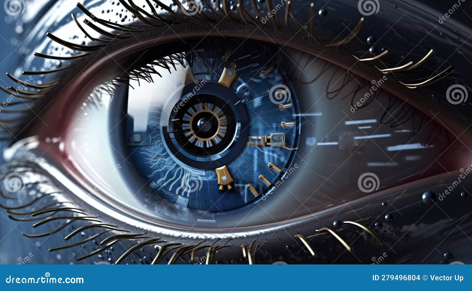 Wallpaper #WGh6GZMBSpphPi3-IxeB219 Cybernetic Eye Wearable Technology Concept Generative AI Stock