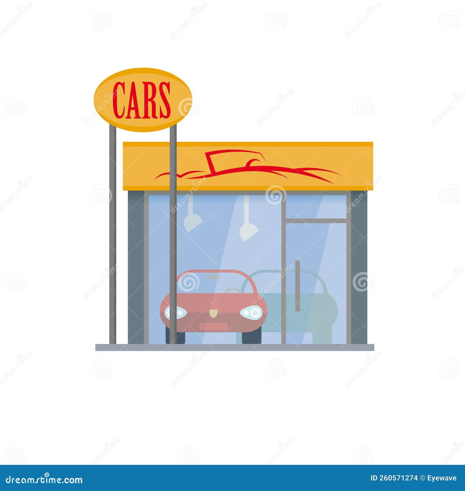 Wallpaper #eEJcPZMBOBpx0NhmC8Qt266 Car Dealership Building Facade Isolated Flat Design Vector Illustration