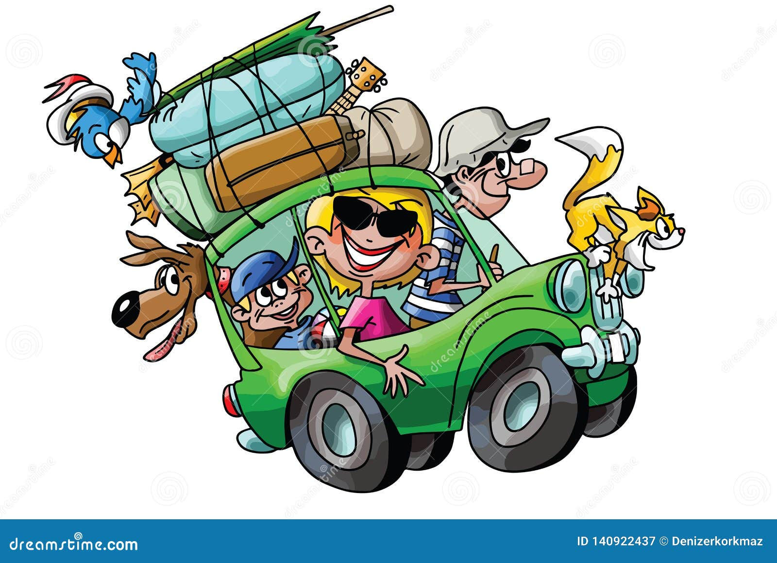 Wallpaper #iX3h8I4Bnwiau_P6cQed47 Cartoon Family Going on Vacation with Their Cars Fully Loaded Vector