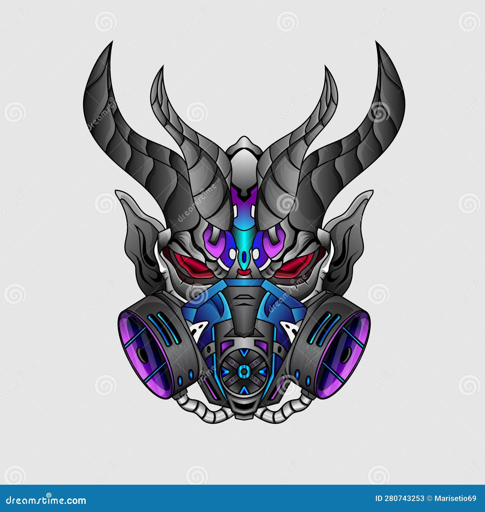 Wallpaper #VW1GapcBycdYOYFTCnGb88 Cyberpunk Demon Devil with Horn as King of Satan Use Mask Poison