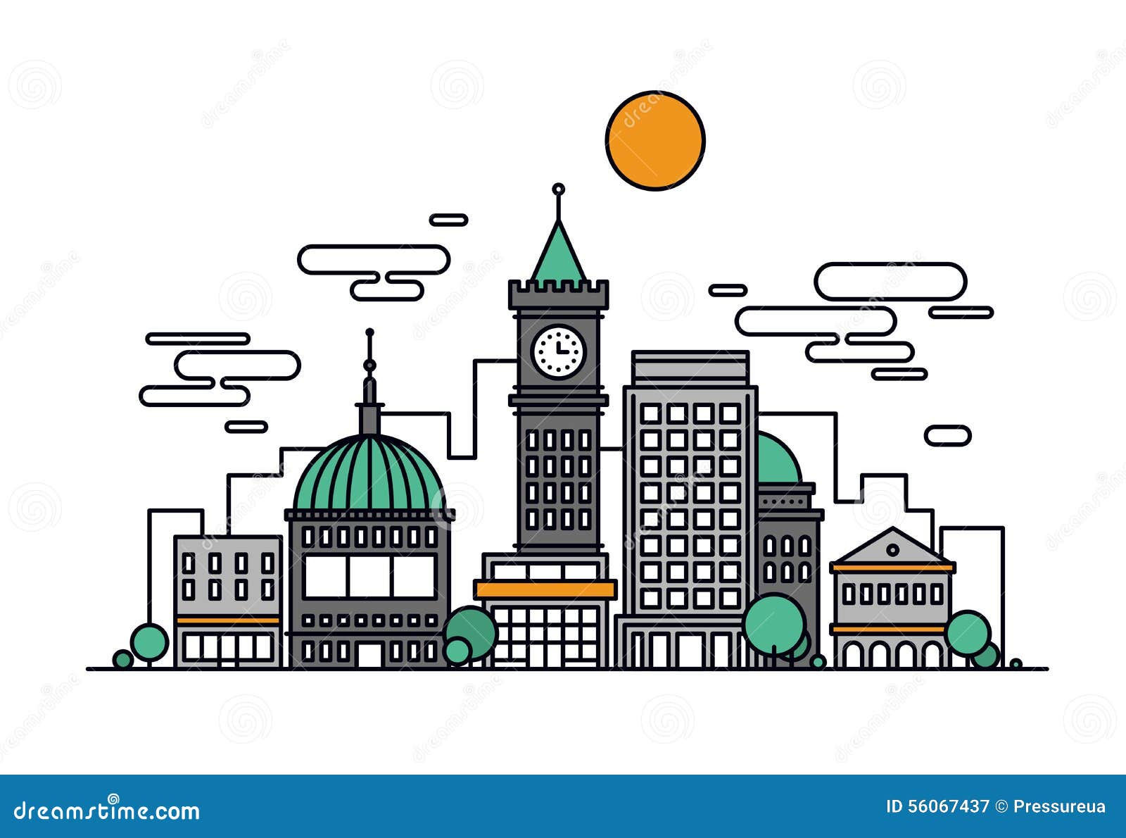 Wallpaper #dmfr65IBSpphPi3-5U-B211 Cityscape Architecture Line Style Illustration Stock Vector