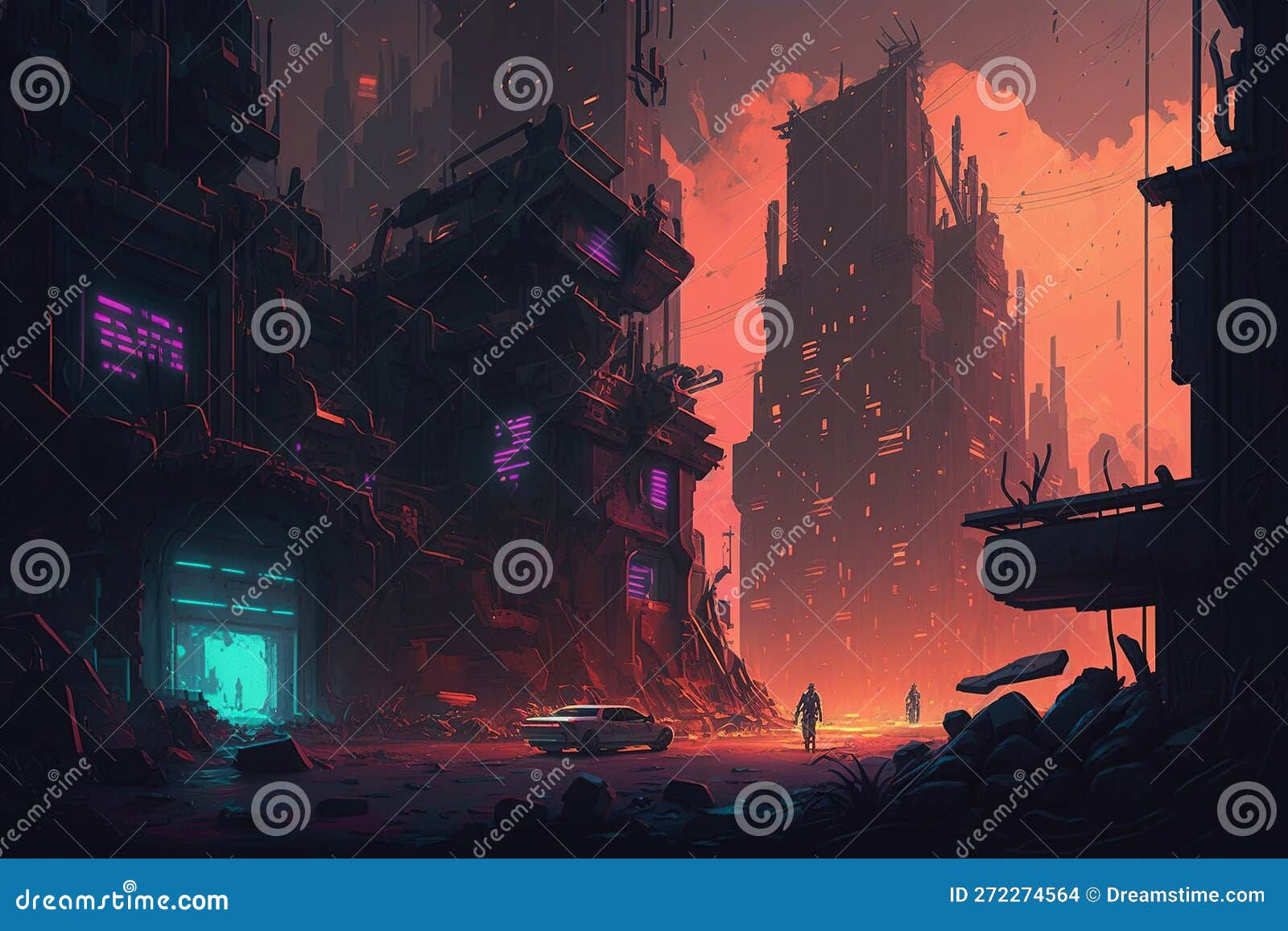 Wallpaper #mGcv8ZIBSpphPi3-O2pF18 Cyberpunk City in Retro Futuristic Style Huge Futuristic Buildings