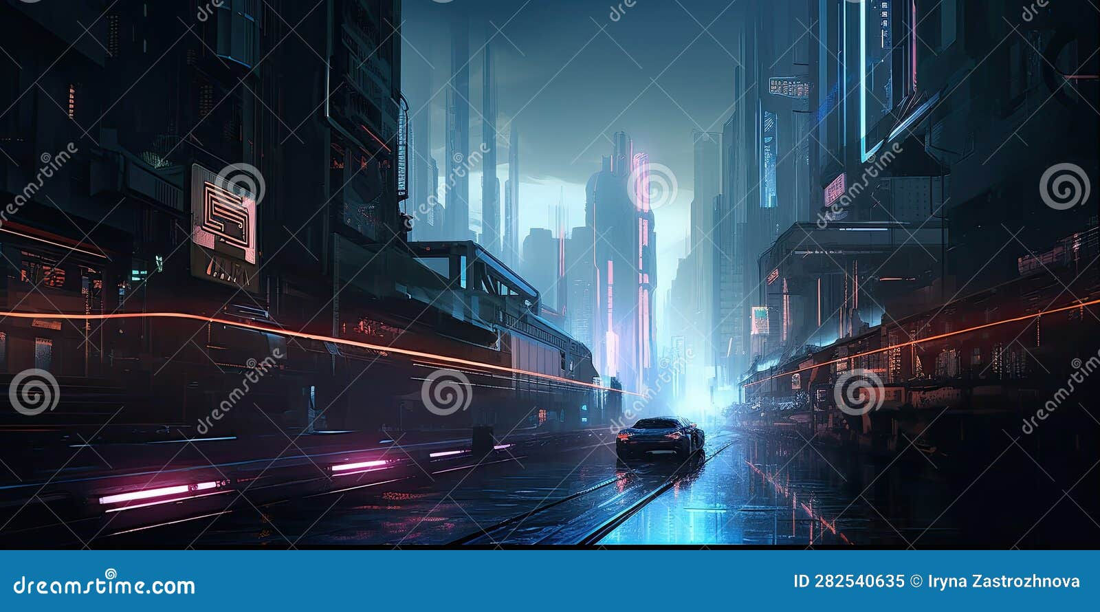 Wallpaper #v5yx4ZIBZHQxiYar0bzY134 City of the Future in Cyberpunk Style Stock Illustration Illustration