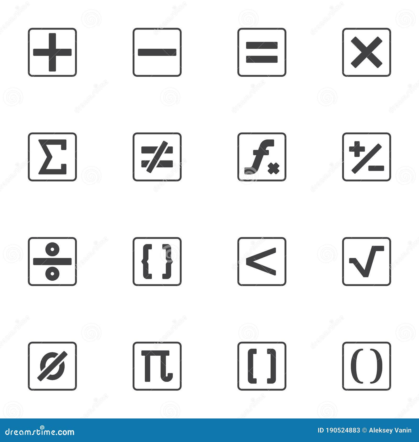 Wallpaper #XmepBpMBSpphPi3-QcIQ222 Calculator Symbols Vector Icons Set Stock Vector Illustration of