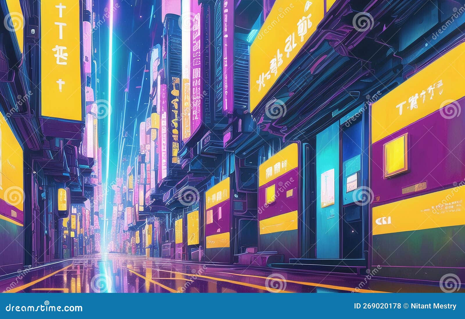 Wallpaper #C2cfDZMBSpphPi3-T-MG261 Cyberpunk Theme Sci Fi Background 3D Rendering of Abstract Neon Mega