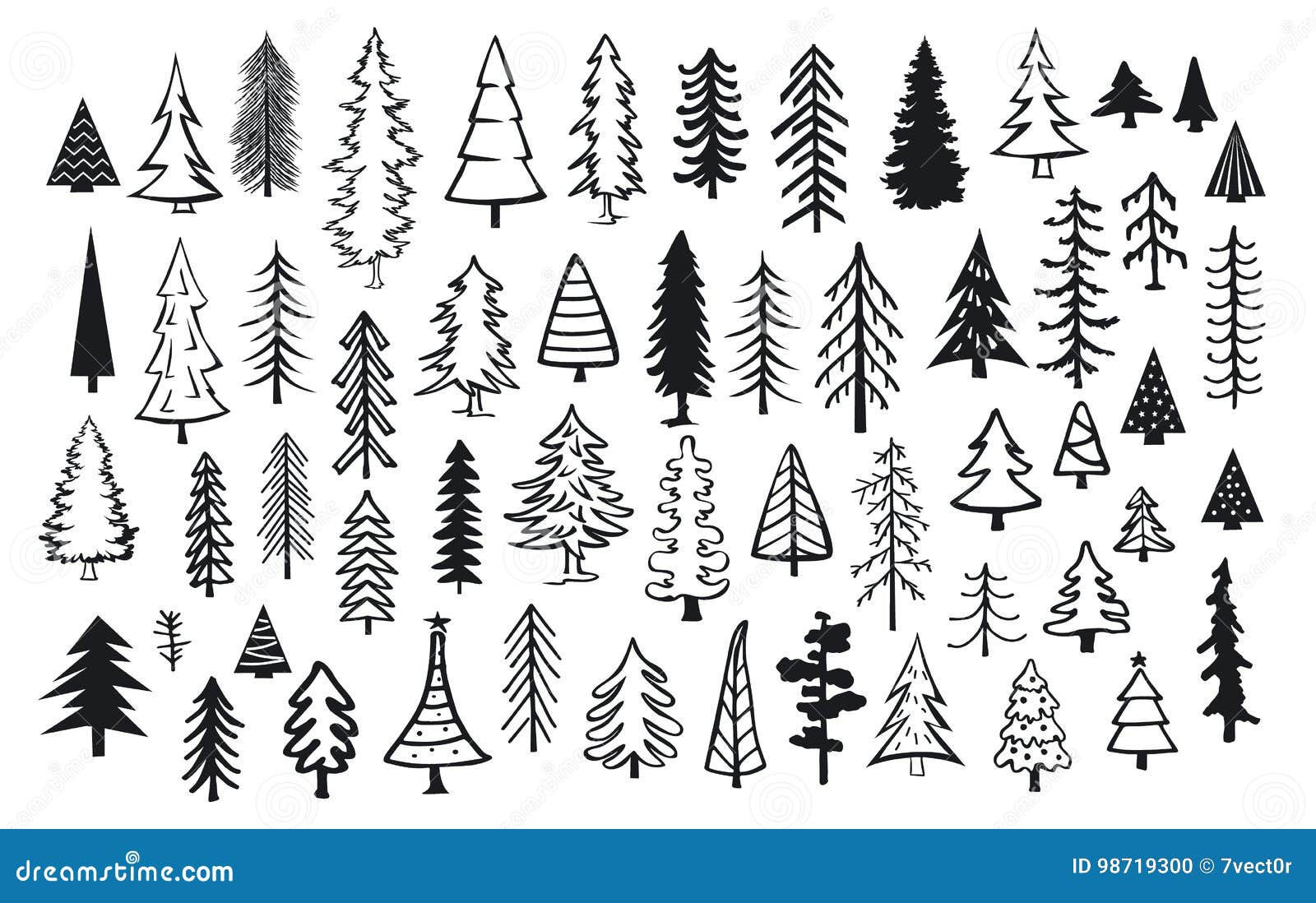 Wallpaper #BGdQC5MBSpphPi3-qtkV202 Cute Abstract Conifer Pine Fir Christmas Needle Trees Stock Vector