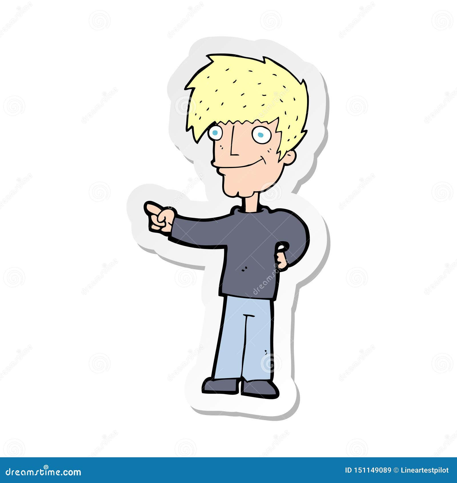 Wallpaper #k2eg8pIBSpphPi3-sXFs28 A Creative Sticker of a Cartoon Man Pointing Stock Vector