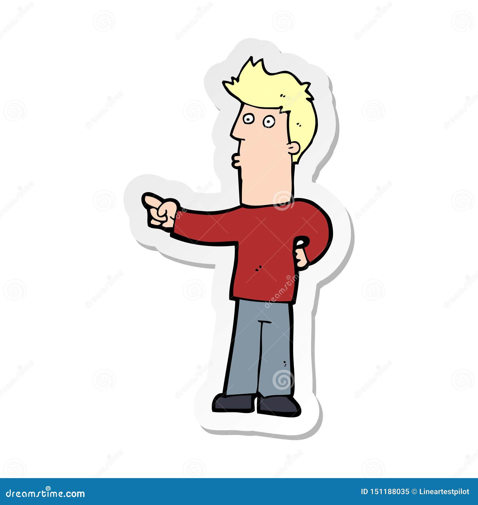 Wallpaper #k2eg8pIBSpphPi3-sXFs53 A Creative Sticker of a Cartoon Man Pointing Stock Vector