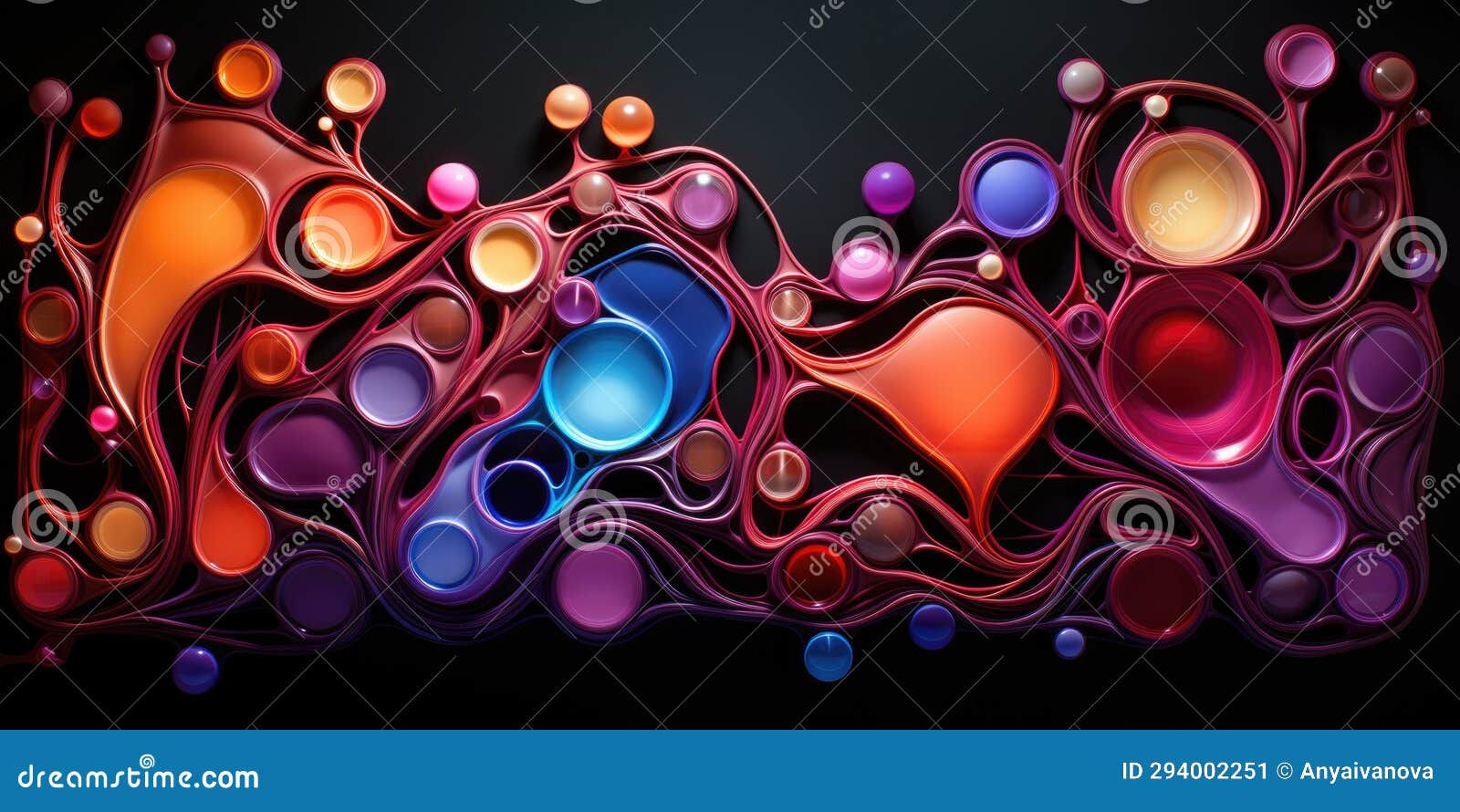 Wallpaper #52dQ-5IBSpphPi3-YpO8186 A Colorful Abstract Painting of Circles and Swirls Stock Illustration