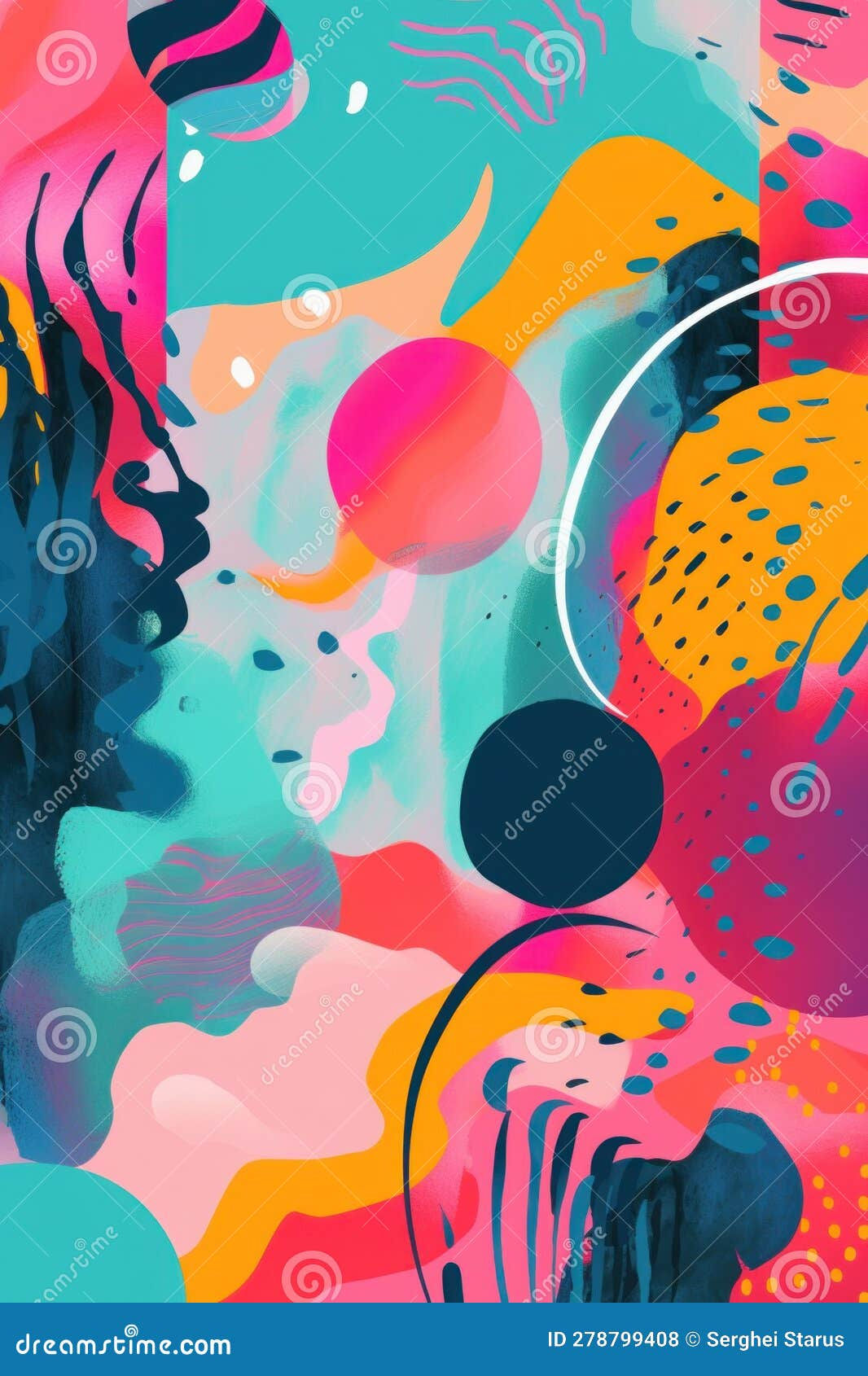 Wallpaper #52dQ-5IBSpphPi3-YpO8159 A Colorful Abstract Painting with Circles and Shapes Generative AI