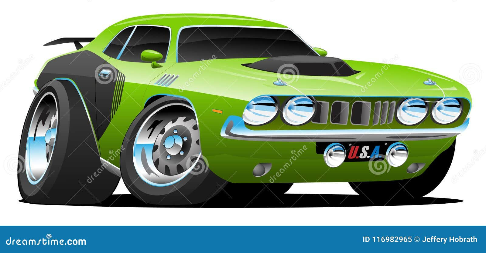 Wallpaper #uf-qapMB3lSXT3zUqOaC344 Classic Seventies Style American Muscle Car Cartoon Vector Illustration