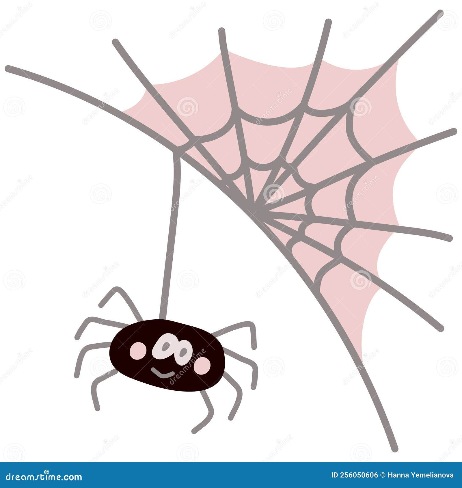 Wallpaper #zGexDZMBSpphPi3-sebl75 Cute Cartoon Spider with Web for Halloween Holiday Single Design