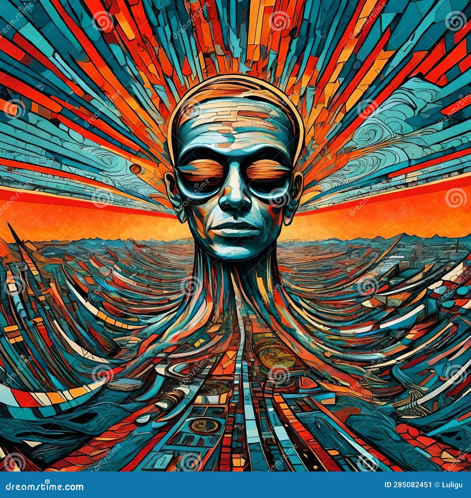 Wallpaper #2f-aZ5MB3lSXT3zUluJX175 Cybernetic Visionary Futuristic Face Amidst Circuitry Symphony Stock