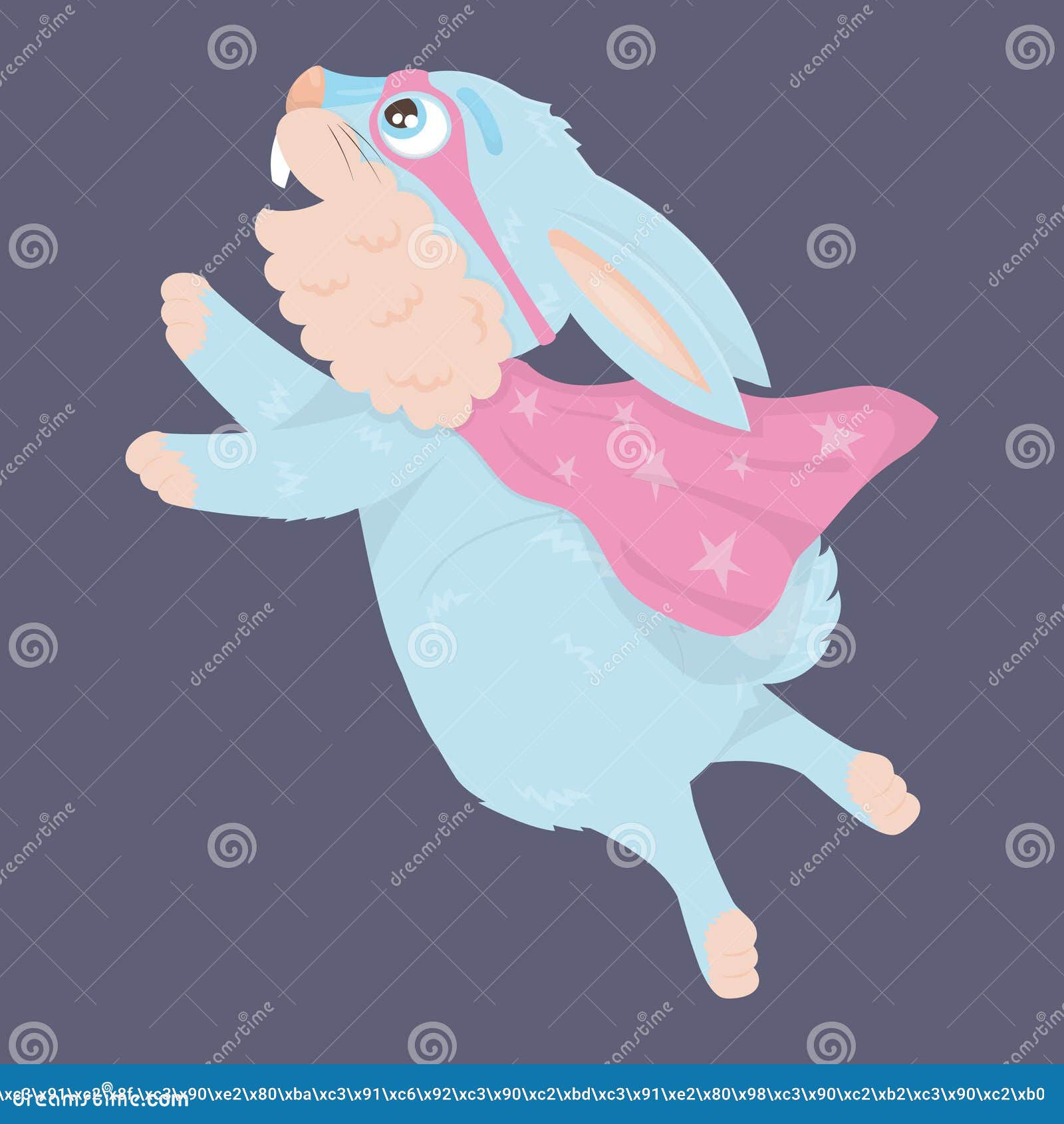 Wallpaper #m2fSBJMBSpphPi3-n7nR141 Cute Blue Hare Superhero in Mask and Cape Flying Stock Illustration