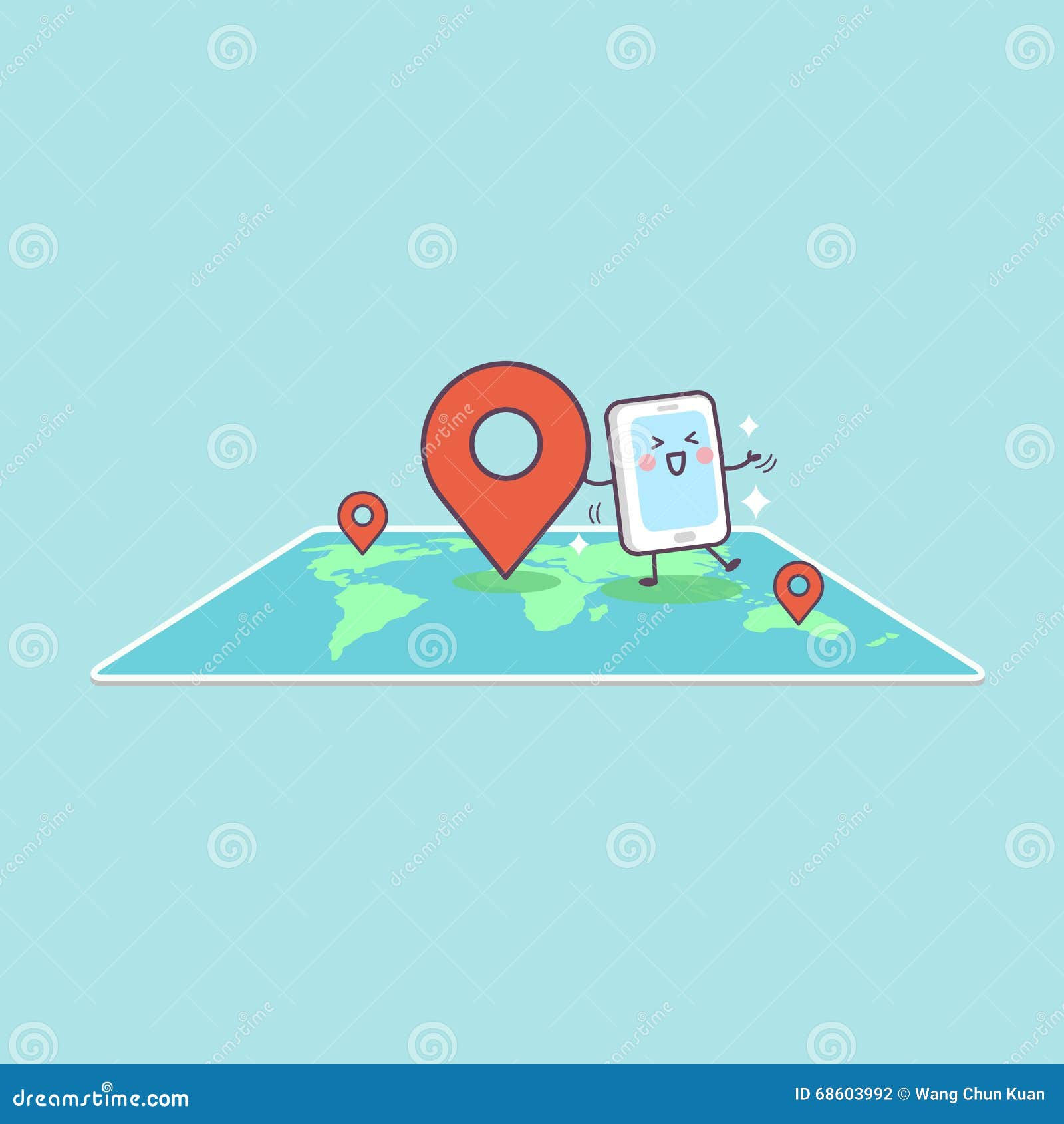 Wallpaper #lGdmCpMBSpphPi3-QdSv431 Cute Cartoon Phone with Map Stock Vector Image 68603992