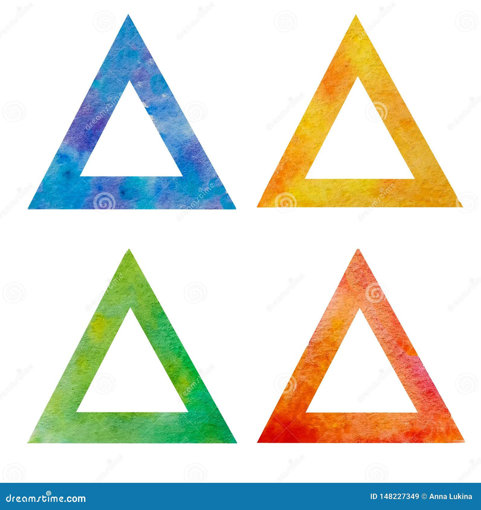 Wallpaper #_GcLCZMBSpphPi3-ZM3k84 The Collection is a Set of Four Watercolor Isosceles Triangles Isolated