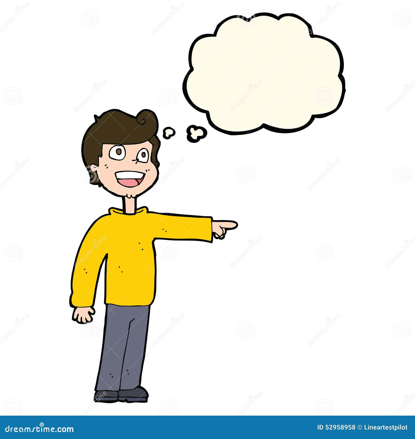 Wallpaper #k2eg8pIBSpphPi3-sXFs119 Cartoon Man Pointing and Laughing with Thought Bubble Stock