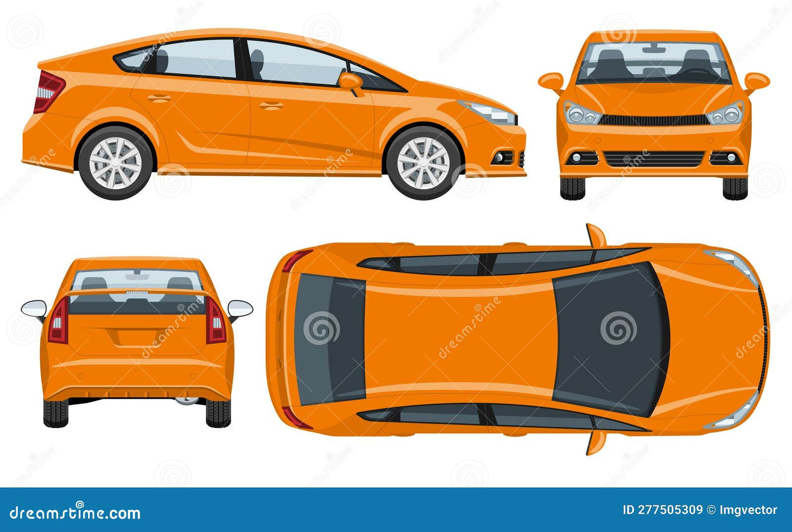 Wallpaper #kWidIpMBSpphPi3-uDN428 Car Vector Template Side Front Back Top View on White Background
