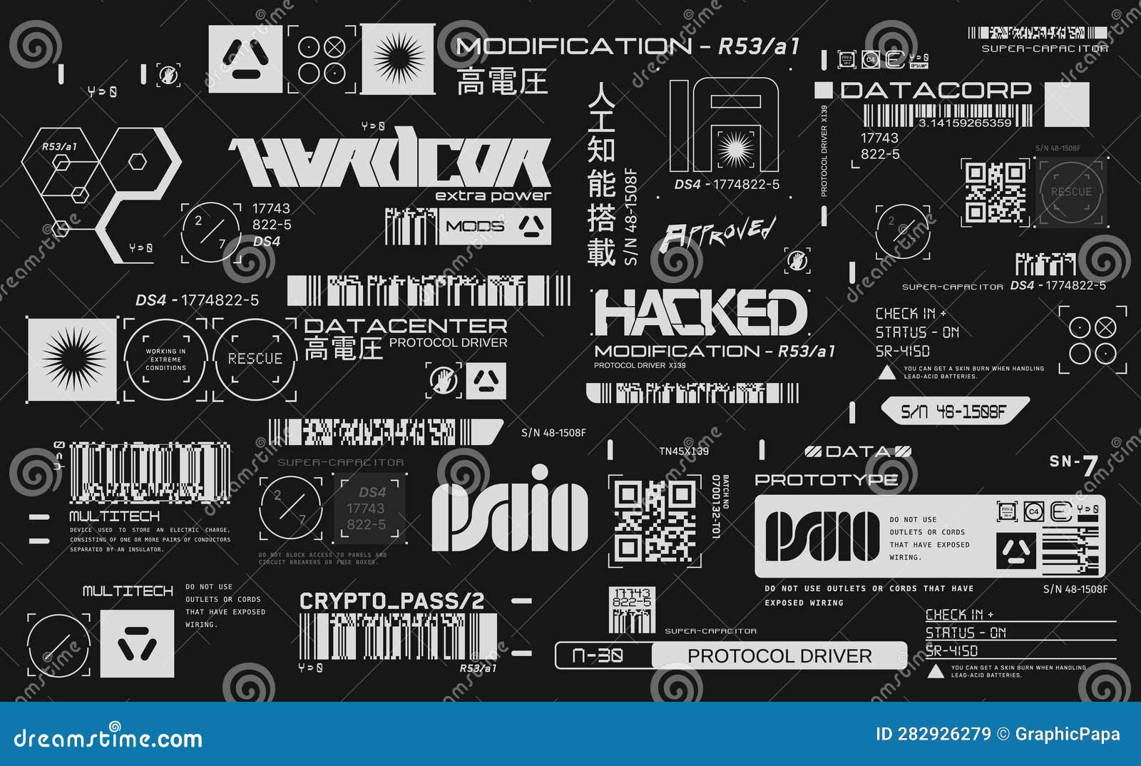 Wallpaper #IwNKY5MBpyOg8YnEldVx109 Cyberpunk Decals Set Set of Vector Stickers and Labels in Futuristic
