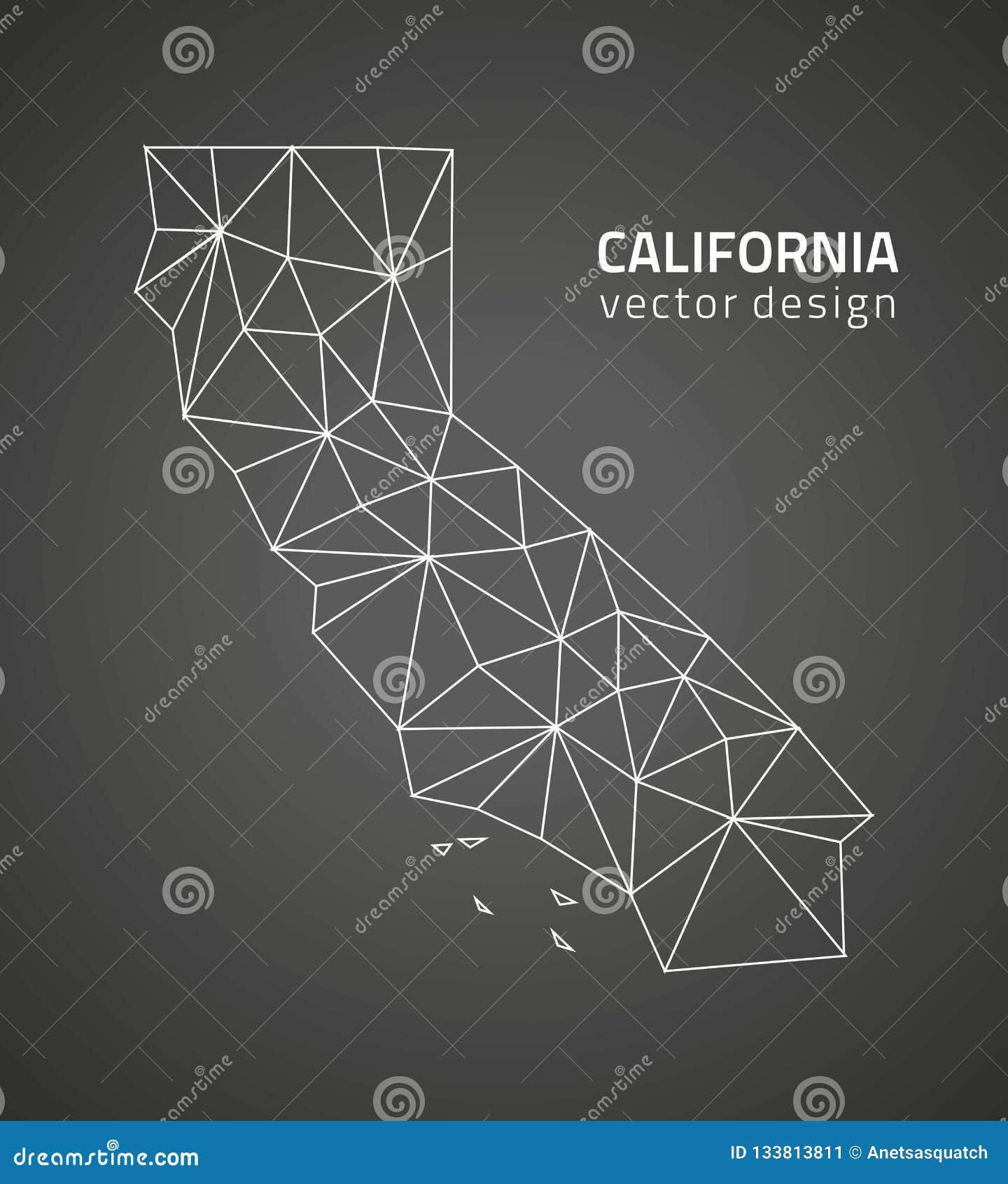 Wallpaper #G2f0-ZIBSpphPi3-oo8n4 California Vector Black Triangle Mosaic Outline Map Stock Vector