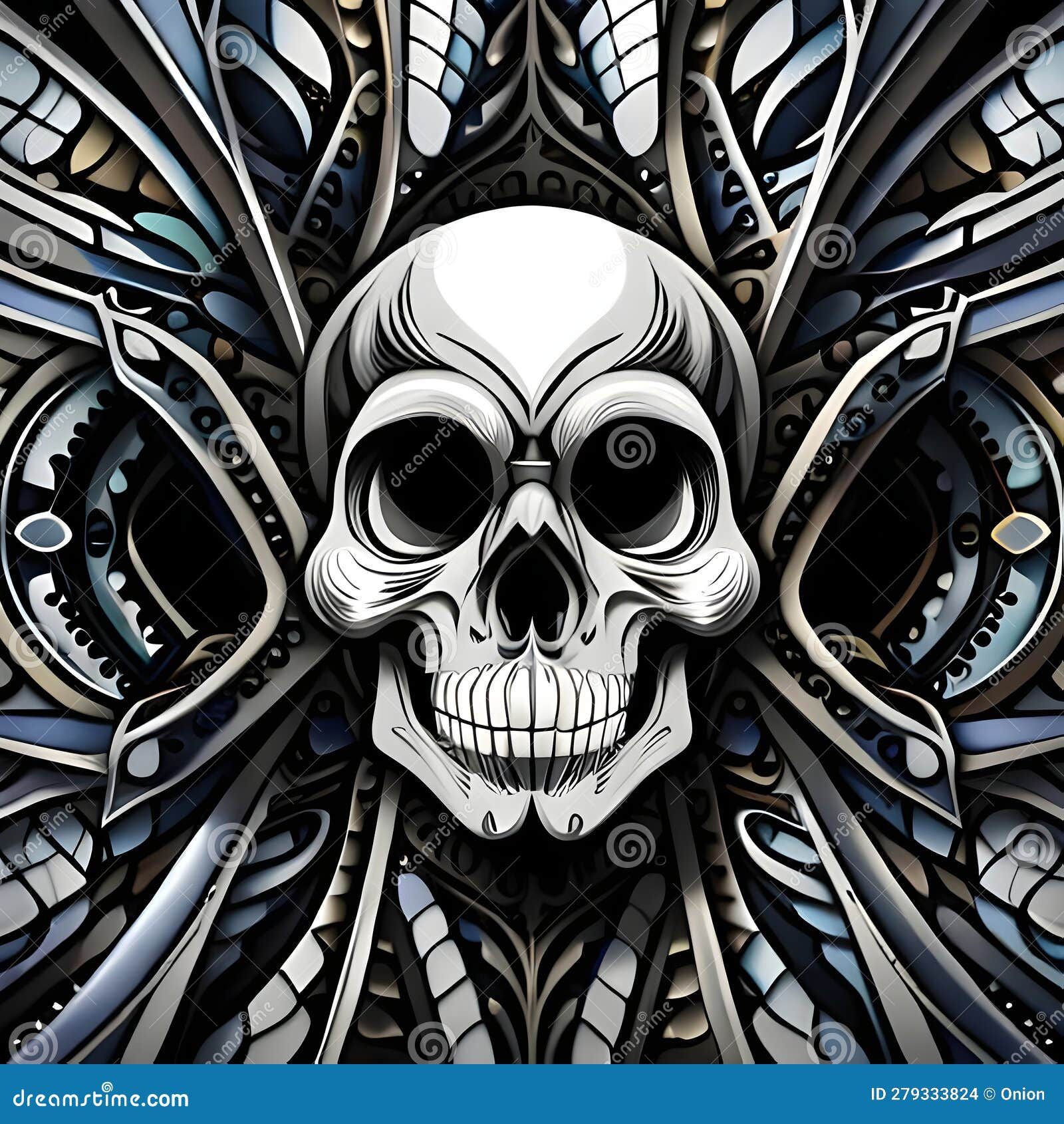 Wallpaper #PmfeEZMBSpphPi3-ofnP137 Cool Skull Art with Lots of Detail AI Generated Image Stock