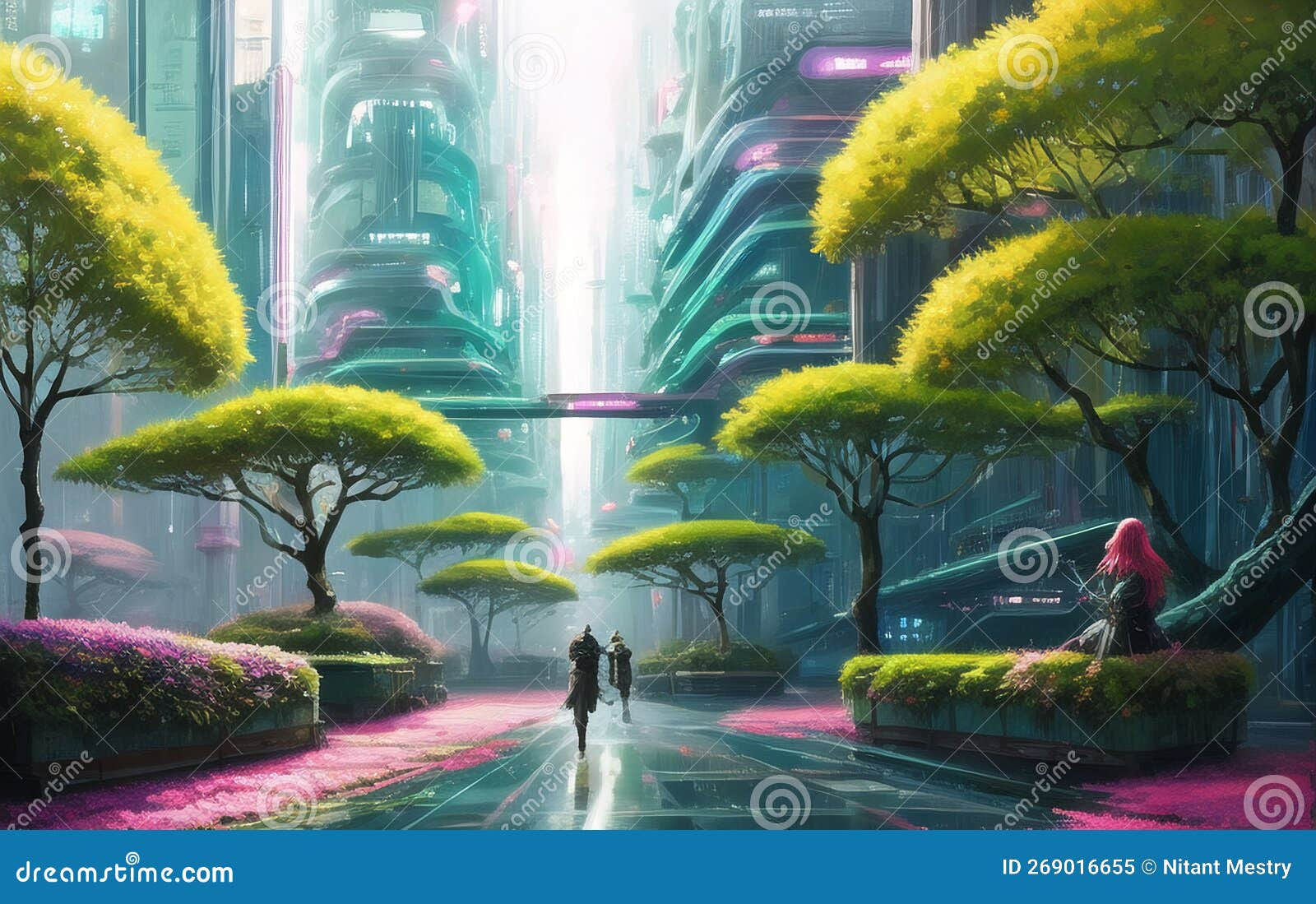 Wallpaper #OddBMpMB4Oq-IITvxDZL247 Futuristic Cyberpunk City Background Future Landscape Generative AI