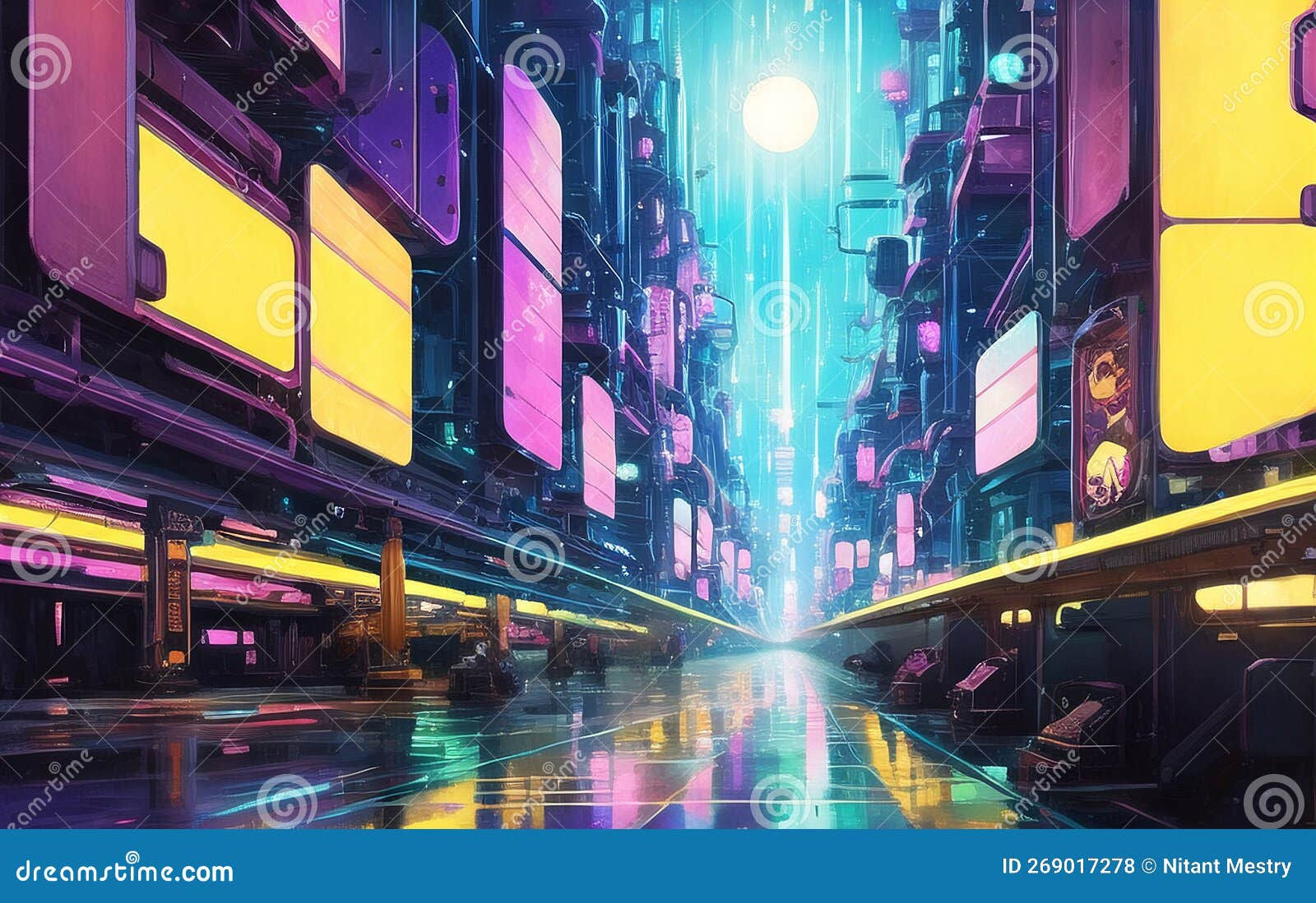 Wallpaper #rGf2-pIBSpphPi3-35I2186 Sci Fi Fantasy City Cyberpunk Buildings Illustration Neon Colors