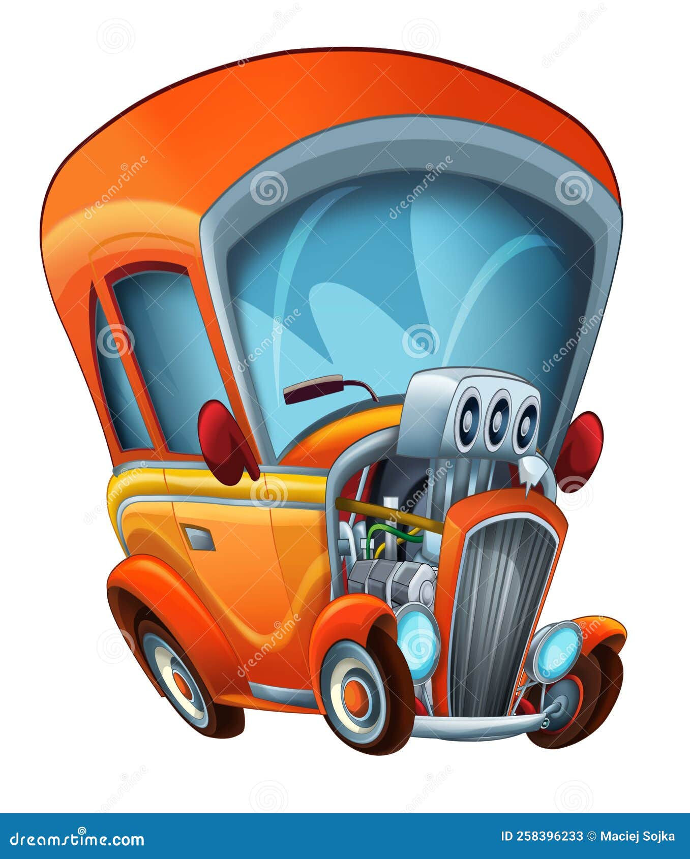 Wallpaper #KWhmFJMBSpphPi3-4wQV149 Cool Looking Cartoon Hot Rod Isolated Illustration Stock Illustration