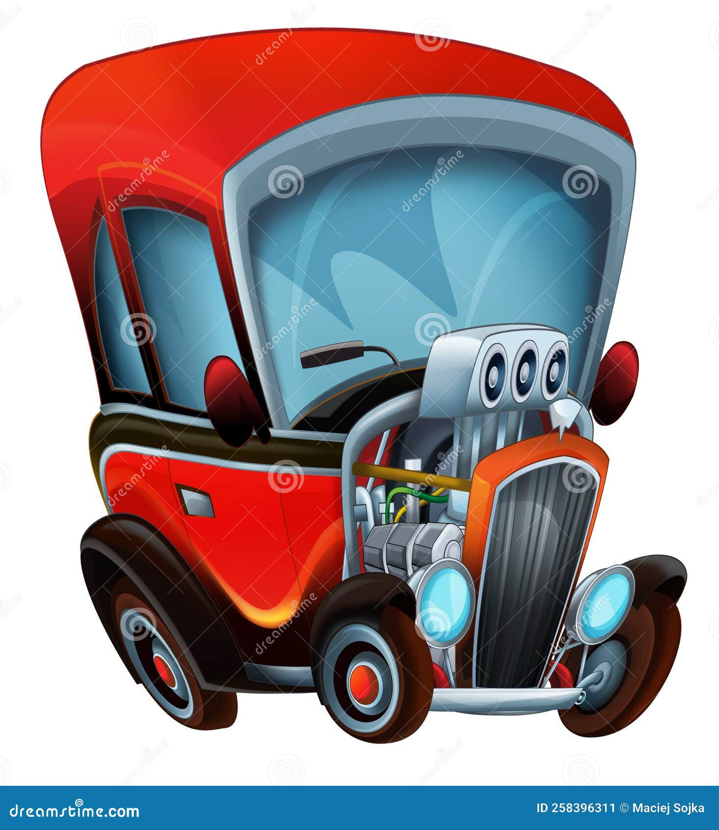 Wallpaper #KWhmFJMBSpphPi3-4wQV162 Cool Looking Cartoon Hot Rod Isolated Illustration Stock Illustration