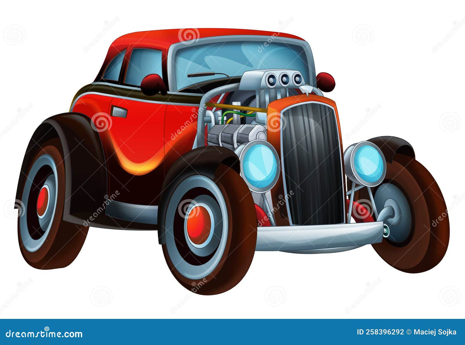 Wallpaper #KWhmFJMBSpphPi3-4wQV123 Cool Looking Cartoon Hot Rod Isolated Illustration Stock Illustration
