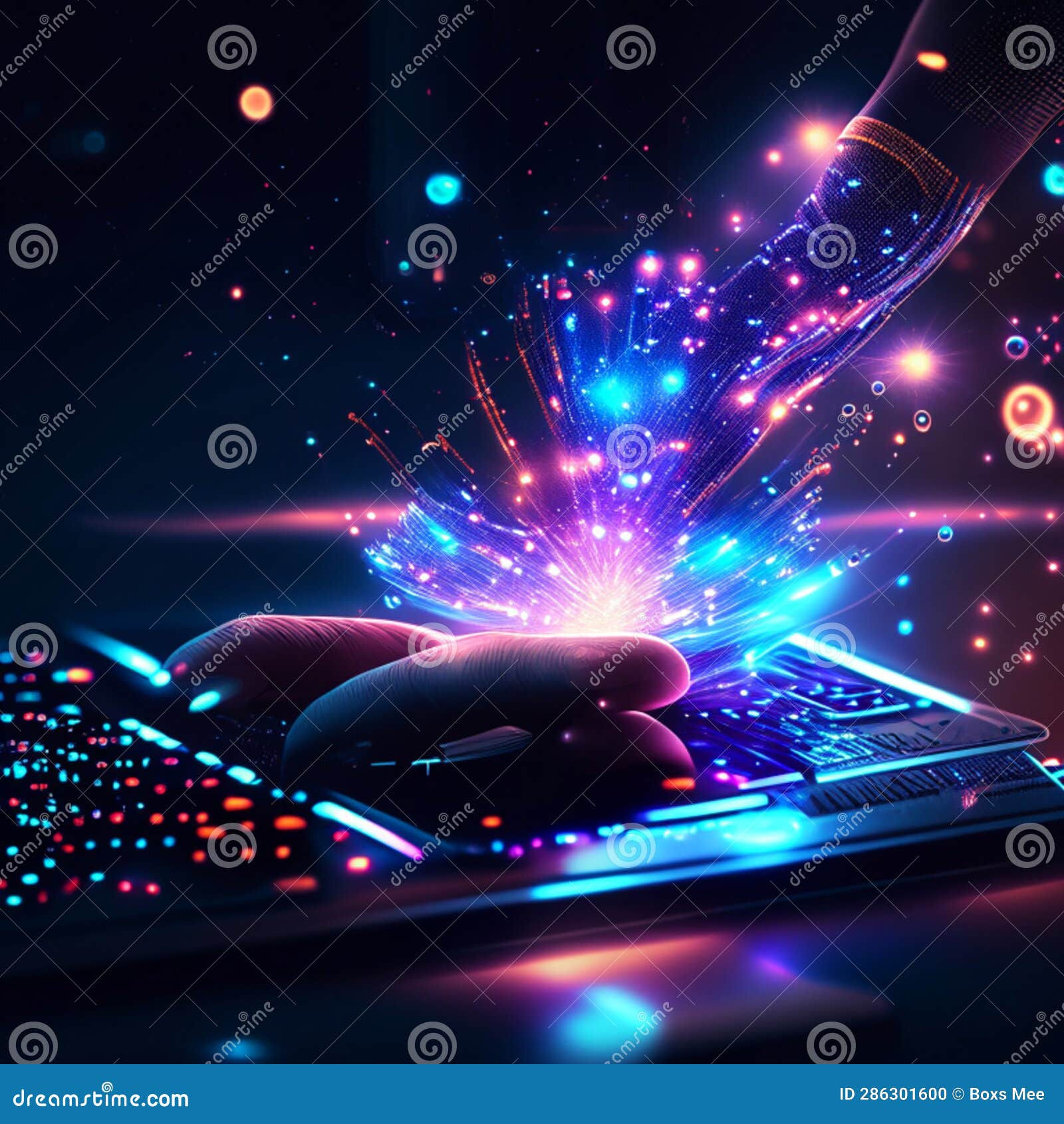 Wallpaper #I6WROJMBVBiSkHCaw44075 Cyberpunk Style Image of Hands Typing on a Laptop Keyboard with