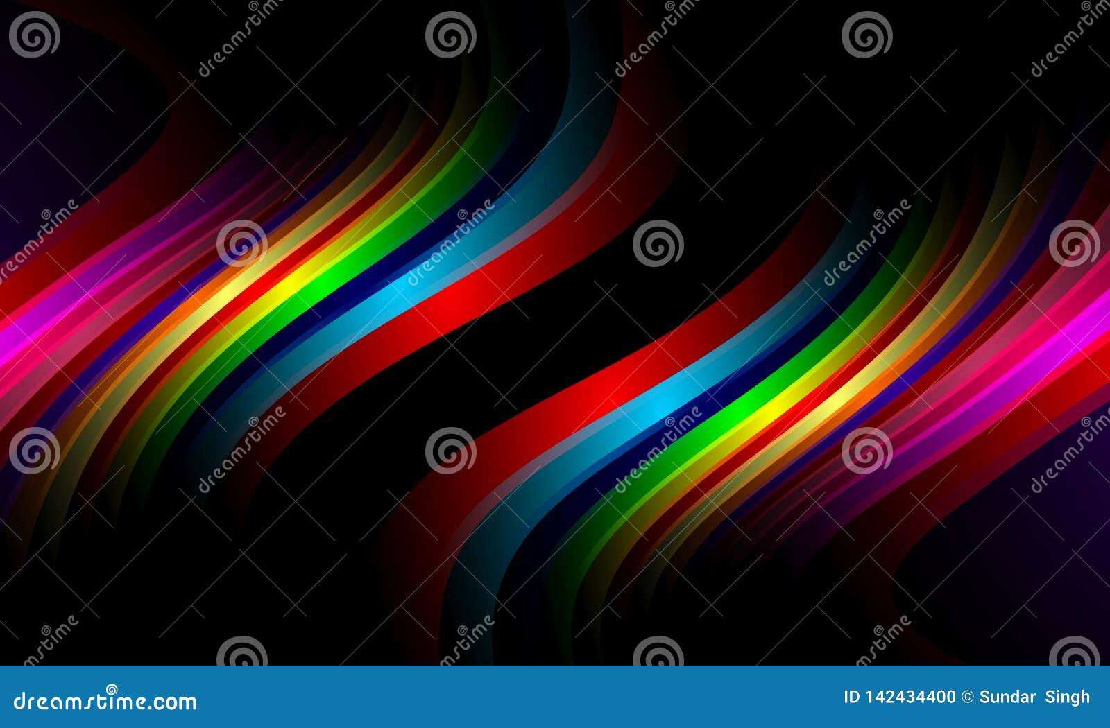 Wallpaper #A23NaZcBycdYOYFT2nGj98 Colorful Wave Abstract on Black Backgroundwallpapervector