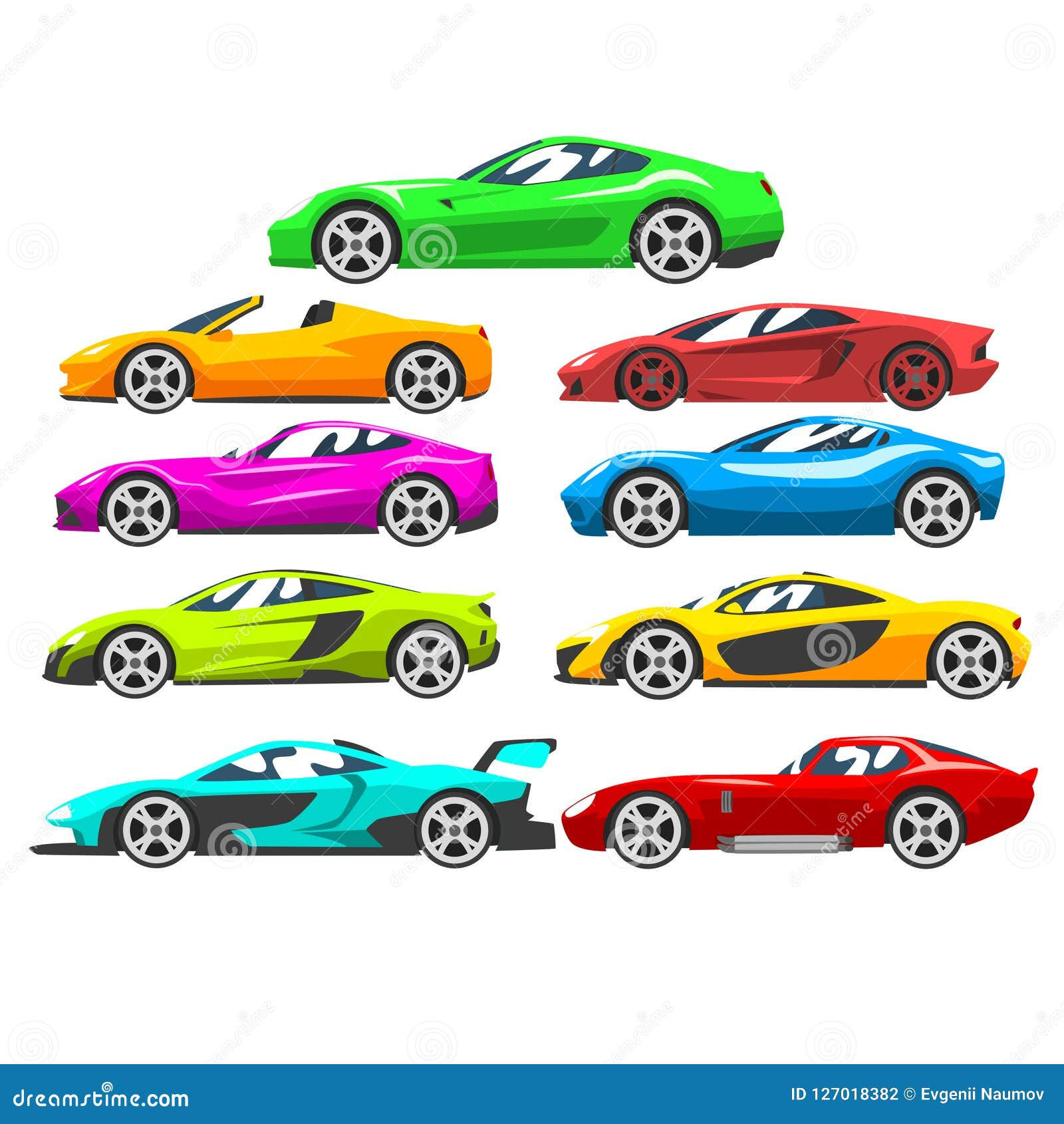 Wallpaper #vZkqP5MBUcASHT6n8svg291 Collection of Sports Racing Cars Colorful Supercar Side View Vector