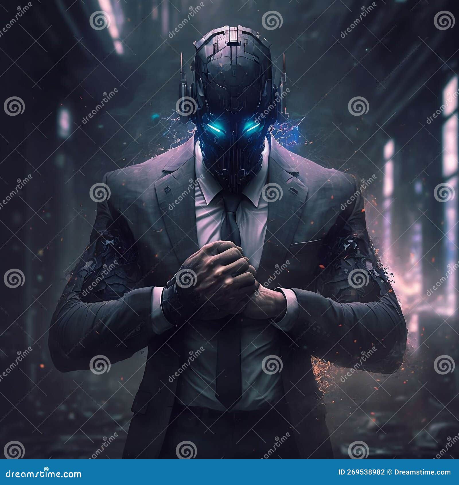 Wallpaper #XGfX_5IBSpphPi3-IaSA257 Cyborg Man in Suit Sci Fi Scene Stock Photo Image of Stage Poster