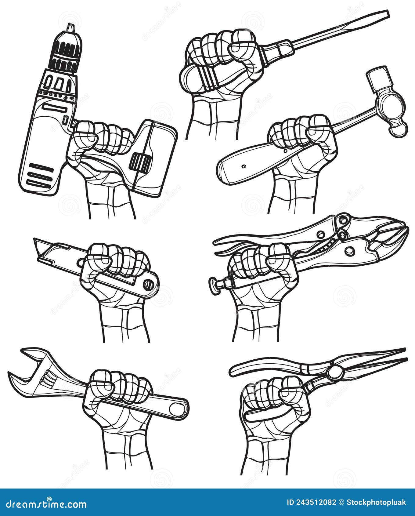 Wallpaper #T2chEpMBSpphPi3-4_pJ550 Craftsman Tool Hand Drawing and Sketch Black and White Stock
